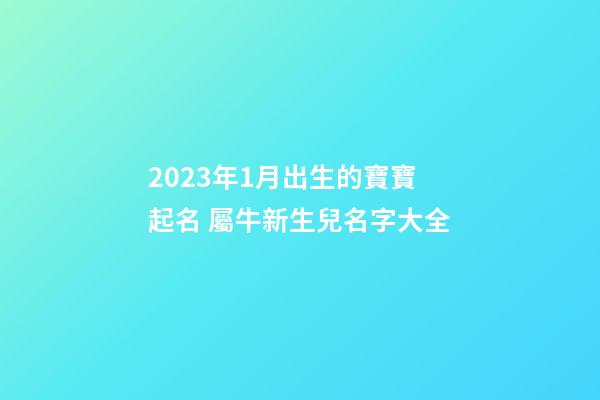2023年1月出生的寶寶起名 屬牛新生兒名字大全